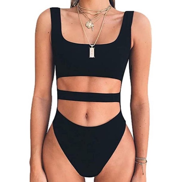 Tops - NWT! Black Tank Top Cut Out Sleeveless Bodysuit- S